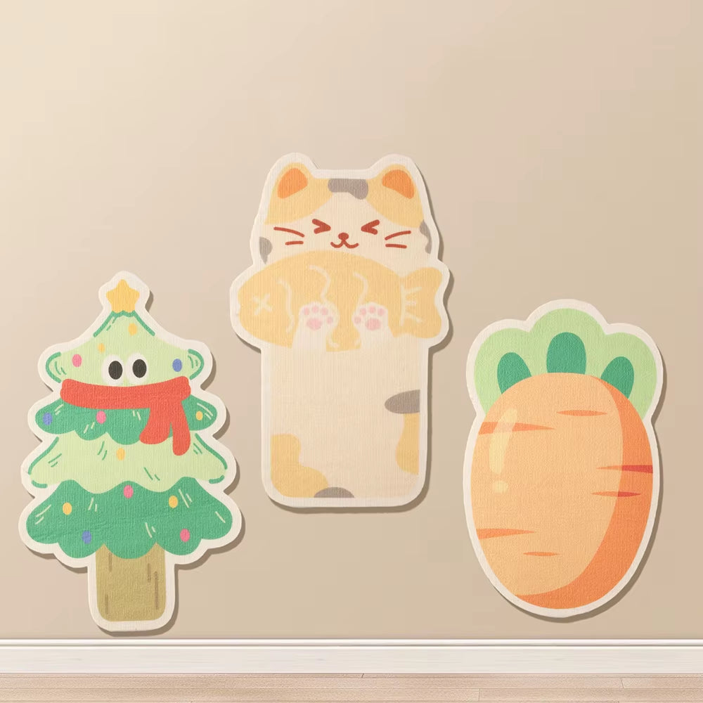 Vertical Wall Sticker Cat Scratch Board Cartoon Christmas Tree Carrot Polyester anti Cat Scratch Sofa Protection Pet Supplier