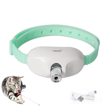 Smart Laser Cat-Teasing Collar Laser Rechargeable Auto Infrared Interactive Pet Kitten Toys for Relieve Anxiety Pet Supplies