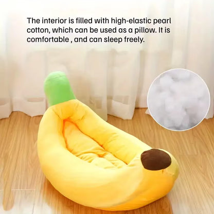 Dogs Bed Cozy Banana Shaped Nest Pets Bed Durable Detachable & Washable Plush Warm Sanctuary for Small/Medium/Large Dogs & Cats